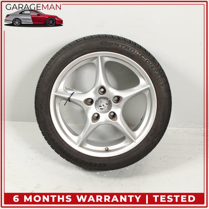1998-2005 Porsche 911 996 Front Wheel Rim w/ Continental Tire 99636213603 OEM