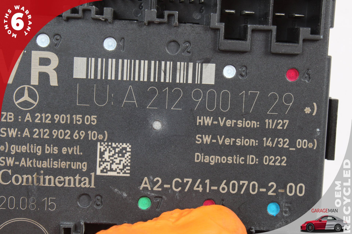 2008-2018 Mercedes W207 E400 Front Right Side Door Control Module 2129011505 OEM