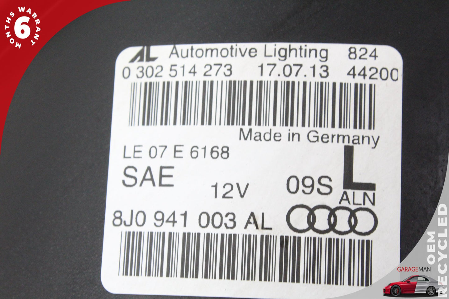 2011-2015 Audi TT Front Left Side Head Light Lamp Bi-Xenon 8J0941003AL OEM