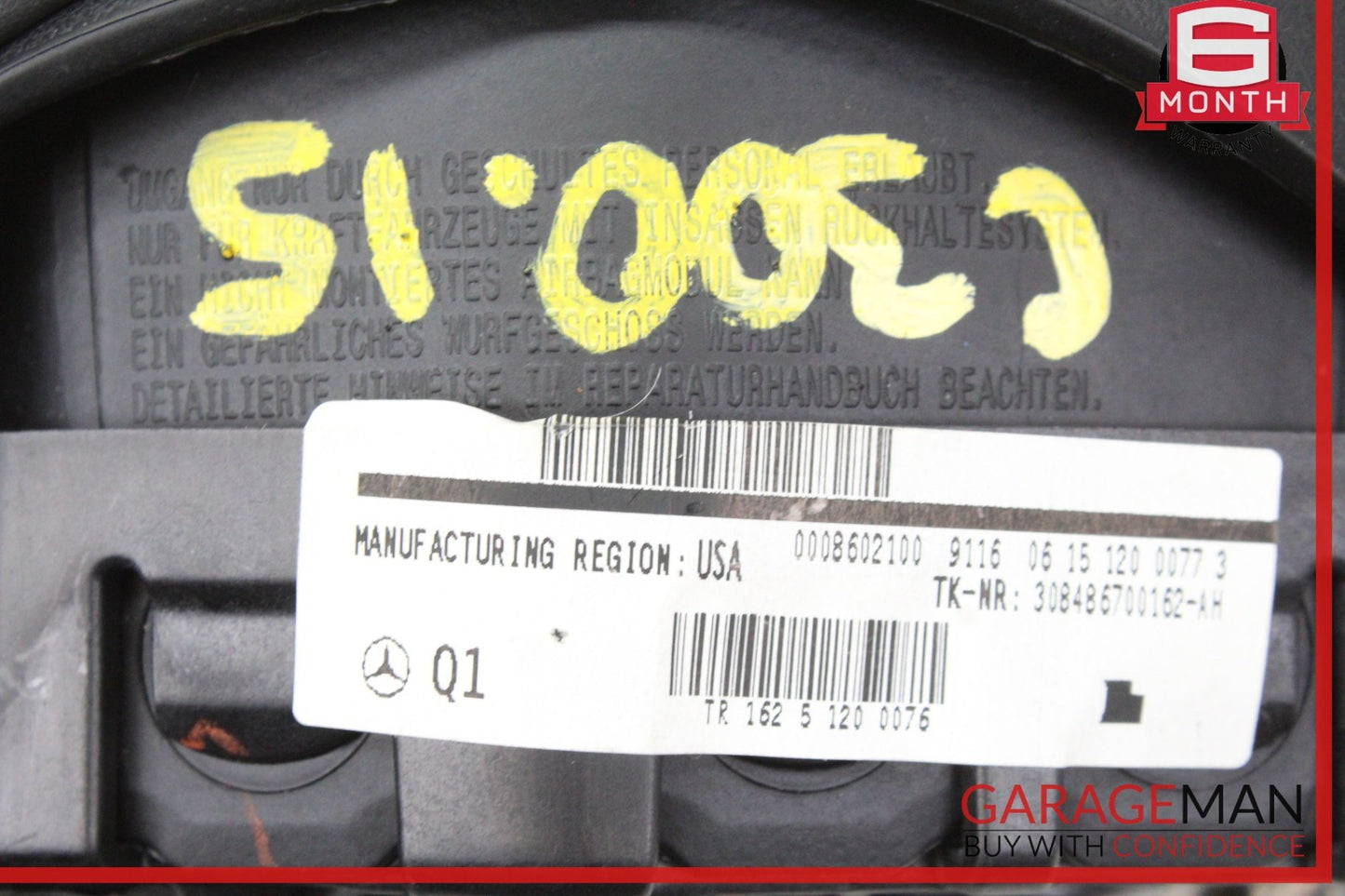 2015-2021 Mercedes-Benz C300 W205 Steering Wheel Airbag 0008602100