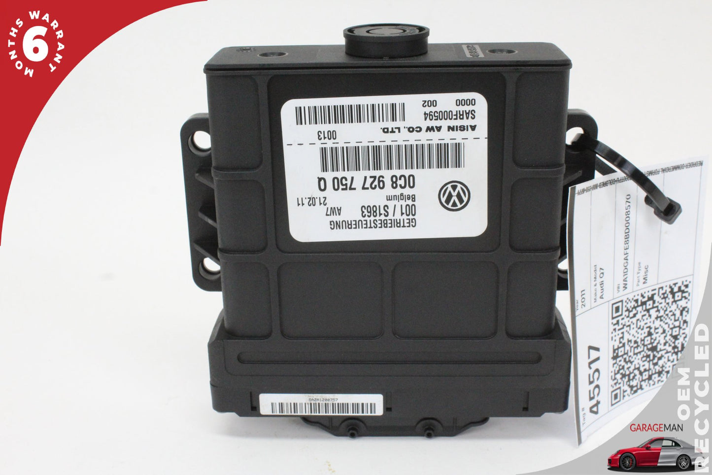 2010-2015 Audi Q7 Automatic Transmission Control Module TCU TCM 0C8927750Q OEM