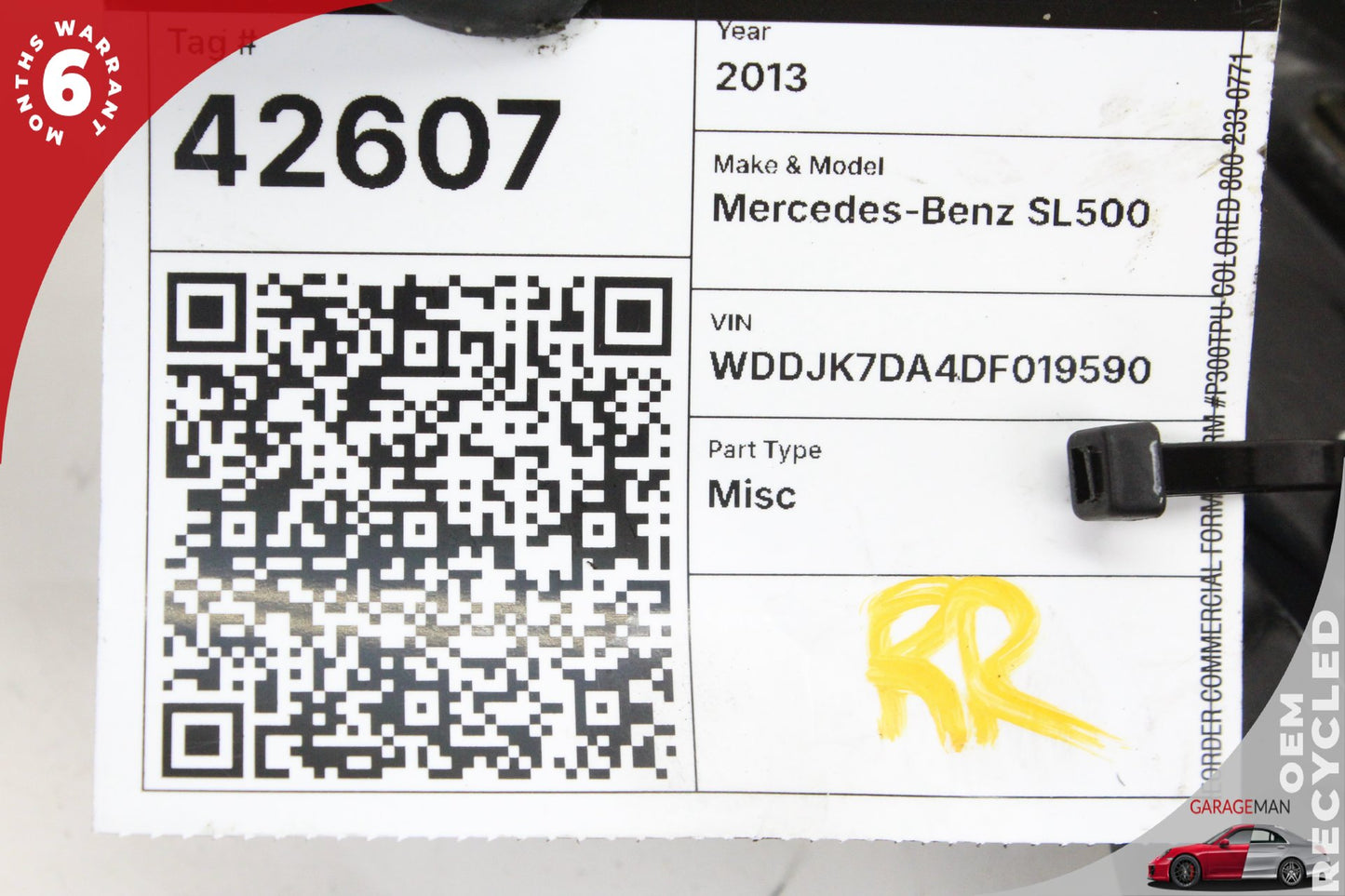 2013-2020 Mercedes R231 SL500 Rear Right Side Quarter Window Regulator Motor OEM
