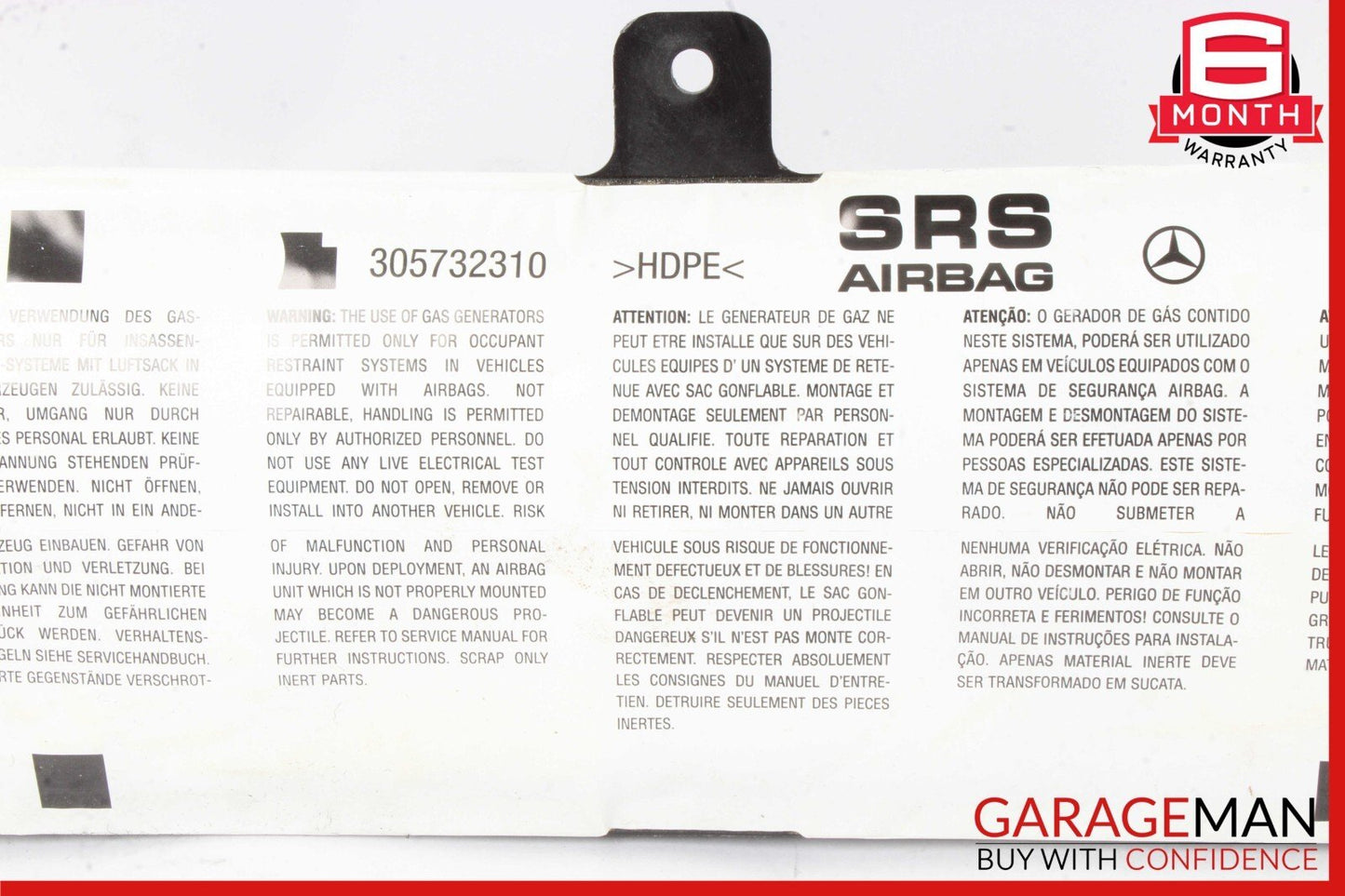 06-11 Mercedes W219 CLS63 CLS550 Front Right Side Dashboard Dash Airbag Air Bag