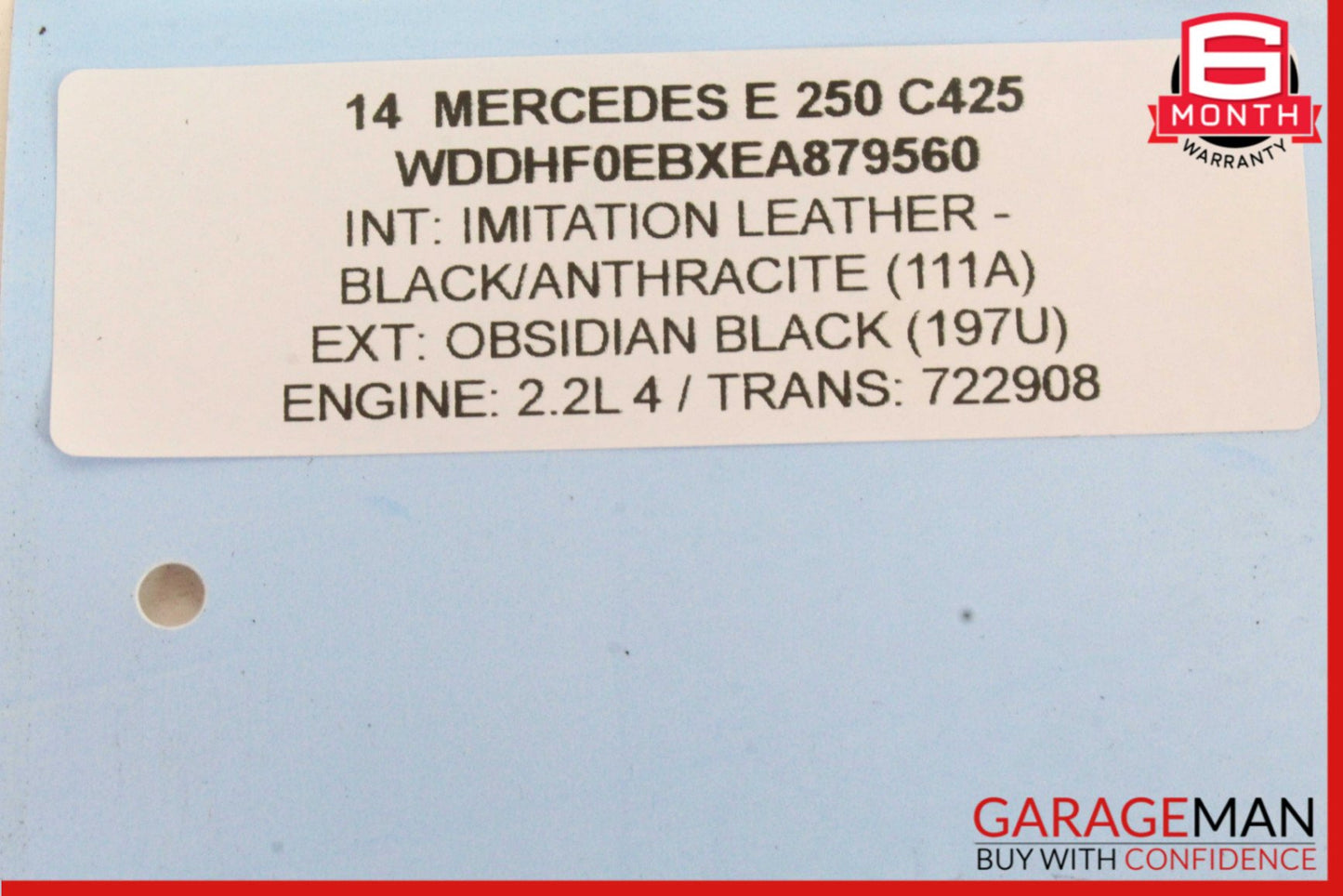 14-16 Mercedes-Benz E250 W212 Air Intake Duct Pipe OEM
