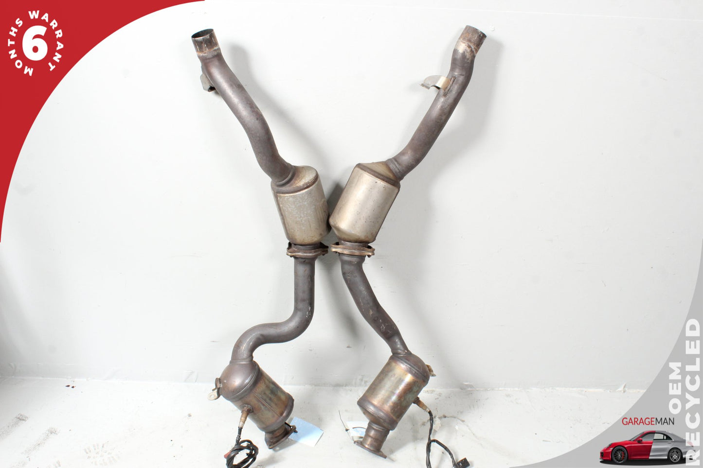 2011-2014 Porsche Cayenne 958 S Hybrid SUV Front & Rear Exhaust Downpipe Set OEM