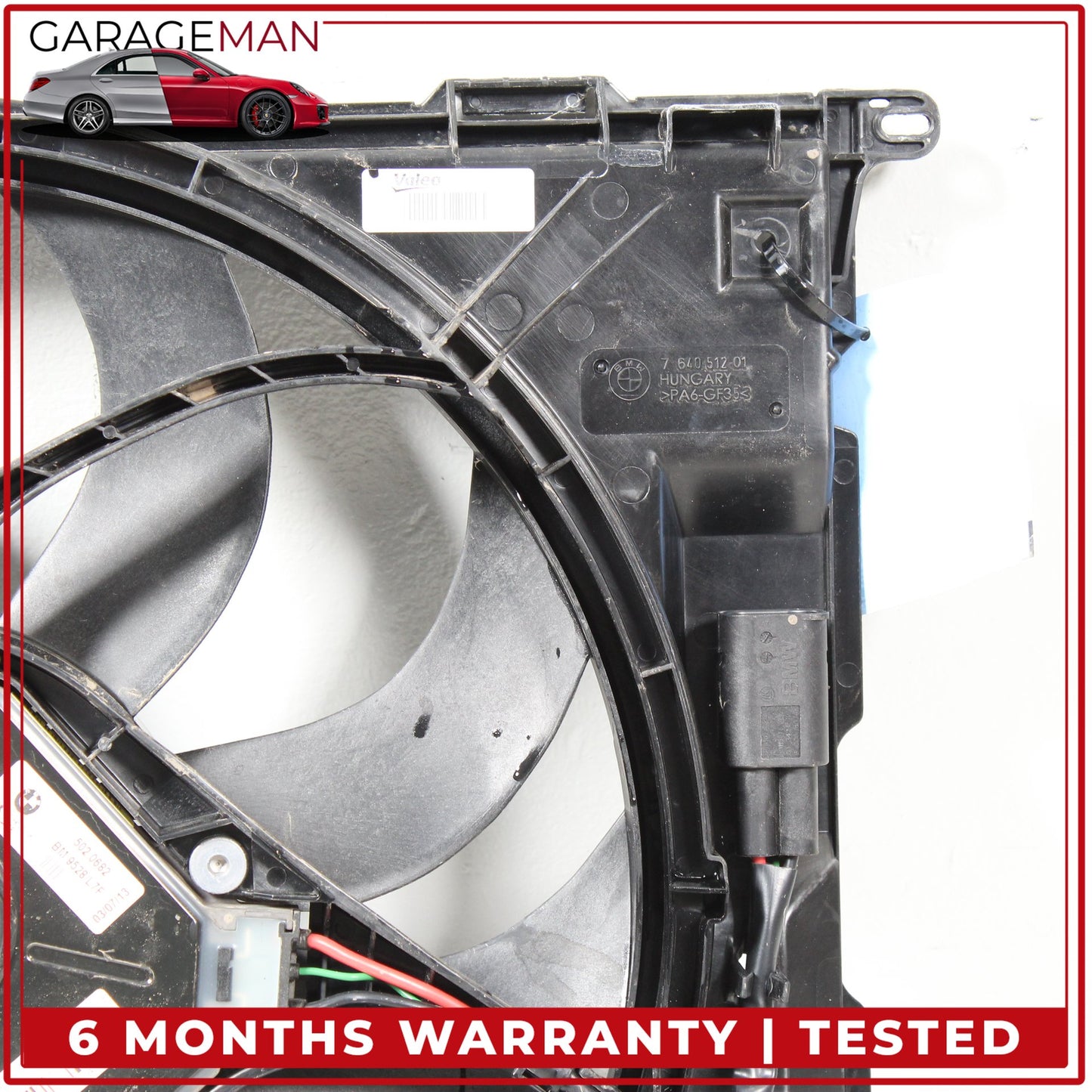 2014-2018 BMW 328d Engine Radiator Cooling Fan Motor Assembly 7640512