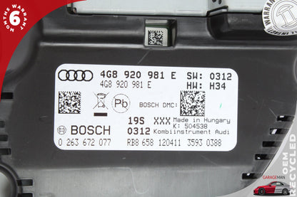 2012-2015 Audi A6 C7 Sedan Instrument Cluster Gauge Speedometer 4G8920981E