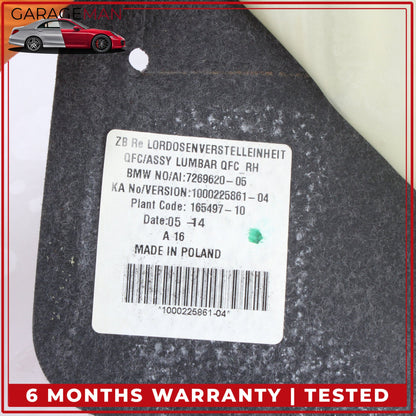 2012-2018 BMW 640i F12 Front Right Passenger Side Seat Lumbar Support Pad OEM