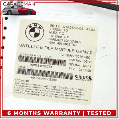 2006-2010 BMW 335i E90 Sirius Satellite Radio Receiver 65129192274 OEM