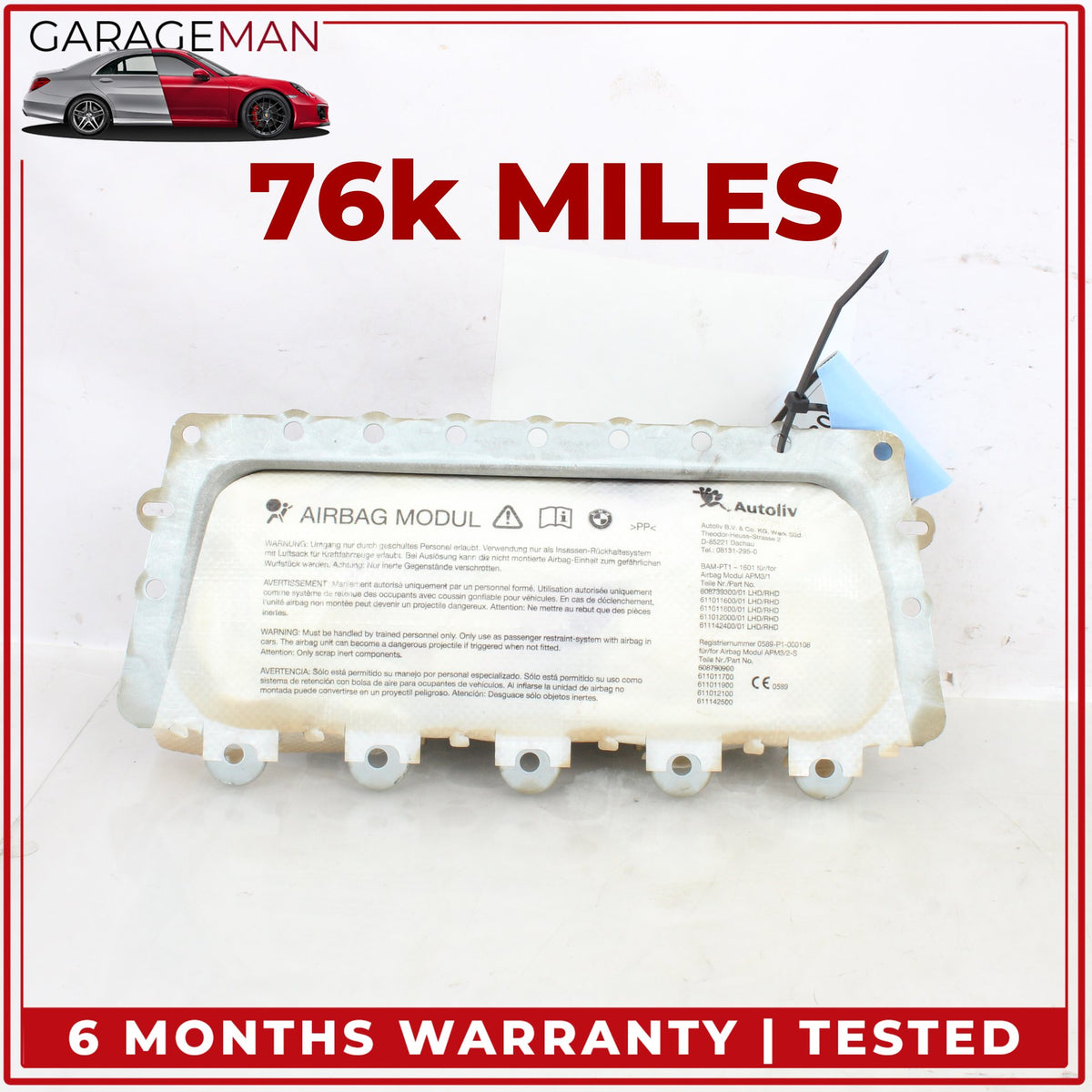 2012-2018 BMW 650i F13 Coupe Front Right Dash Airbag 7366301 OEM