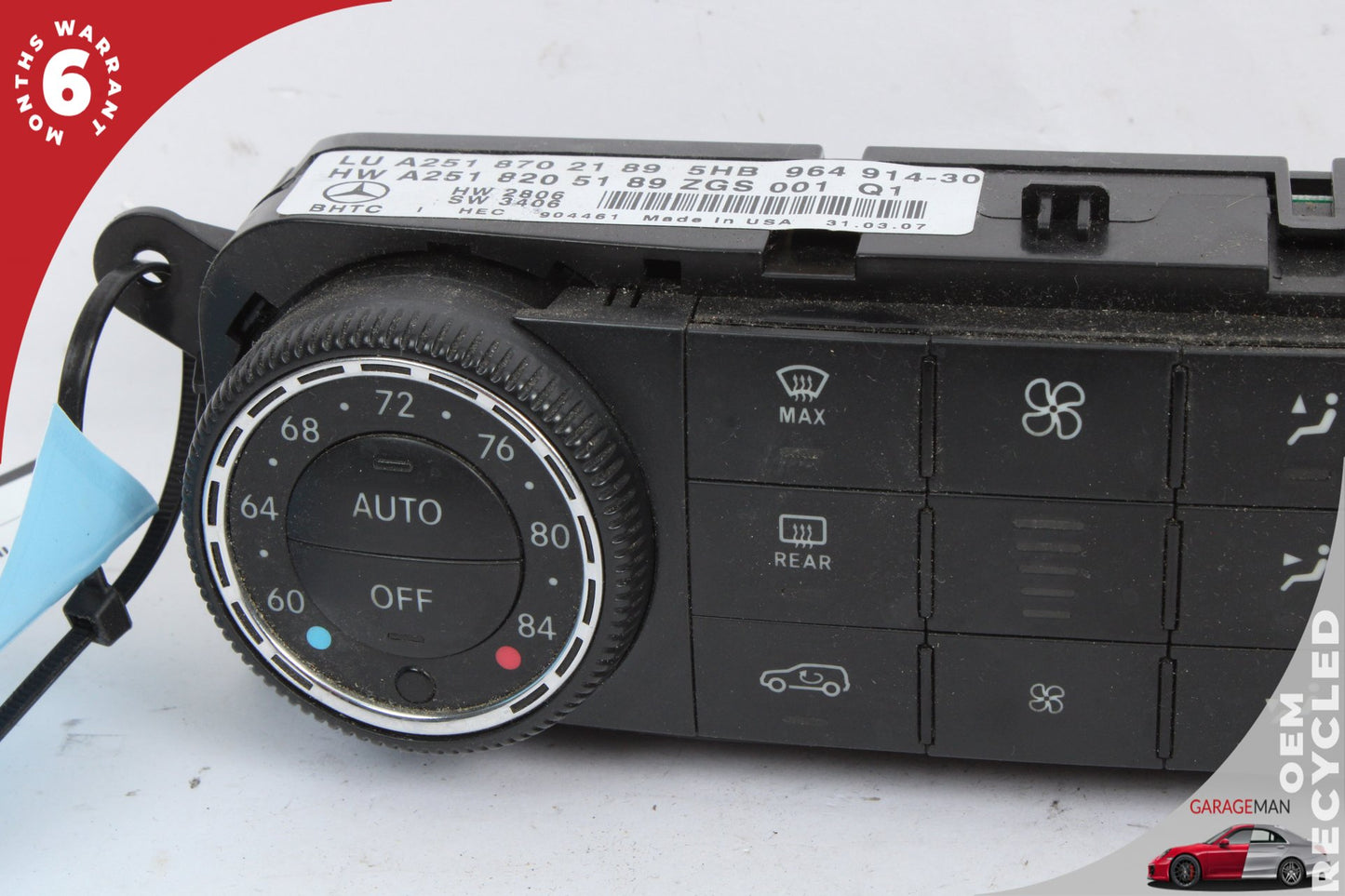 2006-2013 Mercedes W164 ML350 A/C Heater Climate Control Switch 2518702789 OEM