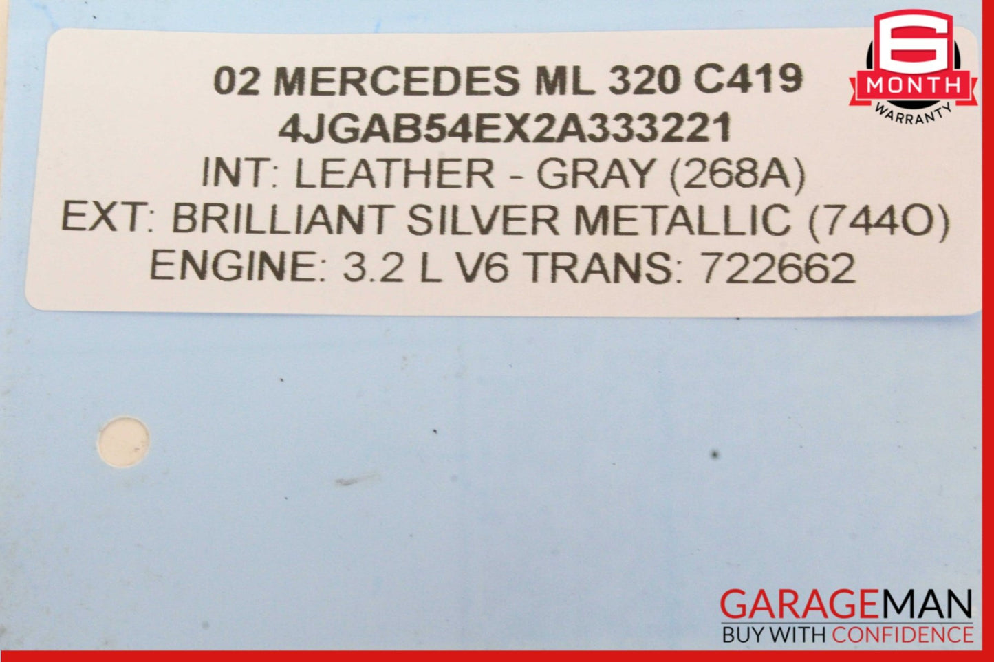 2001-2005 Mercedes W163 ML320 ML350 Engine Alternator Generator 0111549102 OEM
