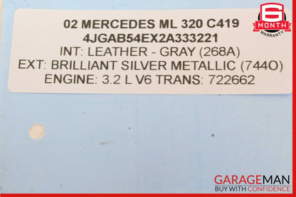 2001-2005 Mercedes W163 ML320 ML350 Engine Alternator Generator 0111549102 OEM