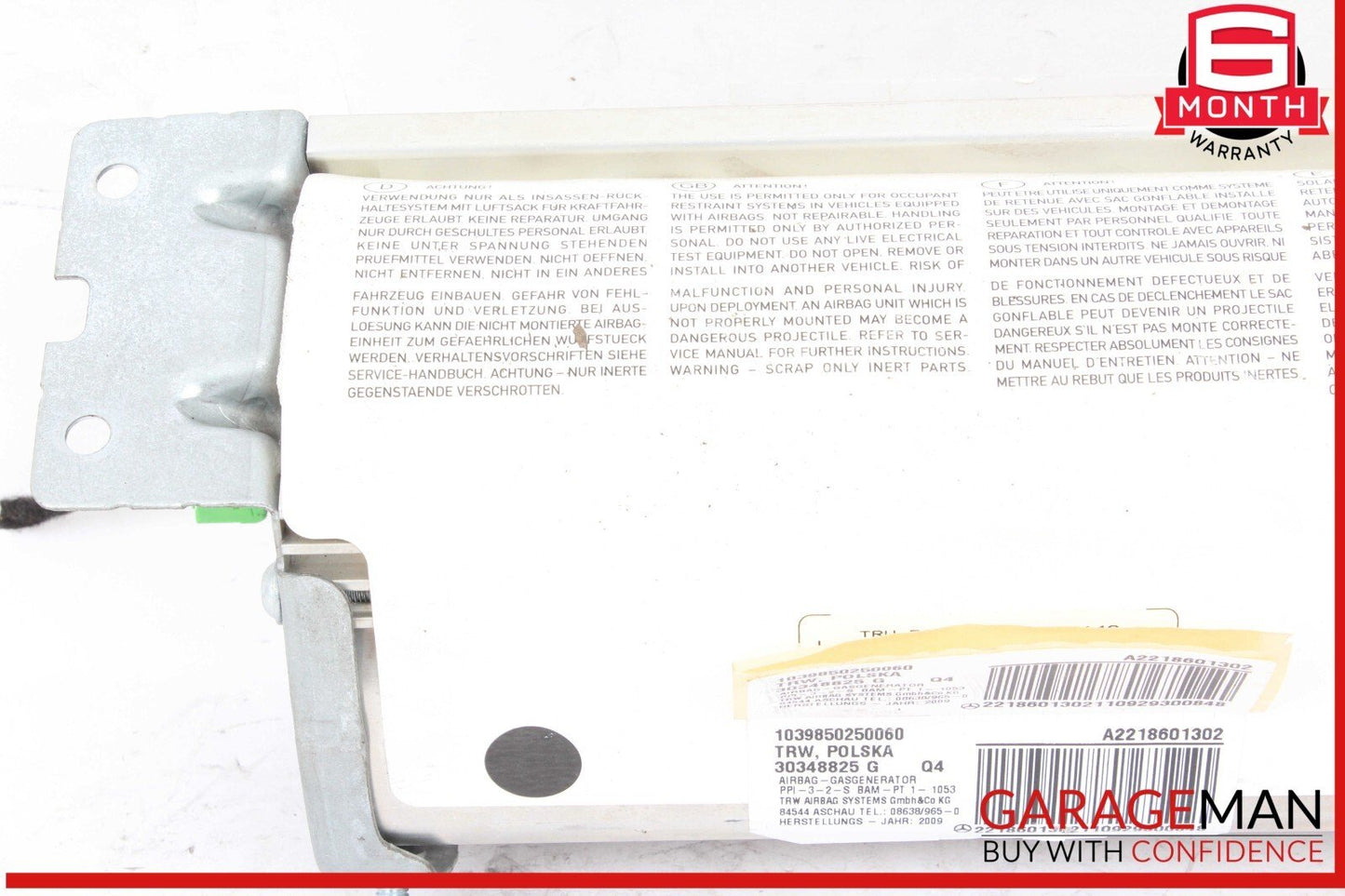 07-14 Mercedes W221 S400 Hybrid Front Right Dash Dashboard Airbag Air Bag OEM