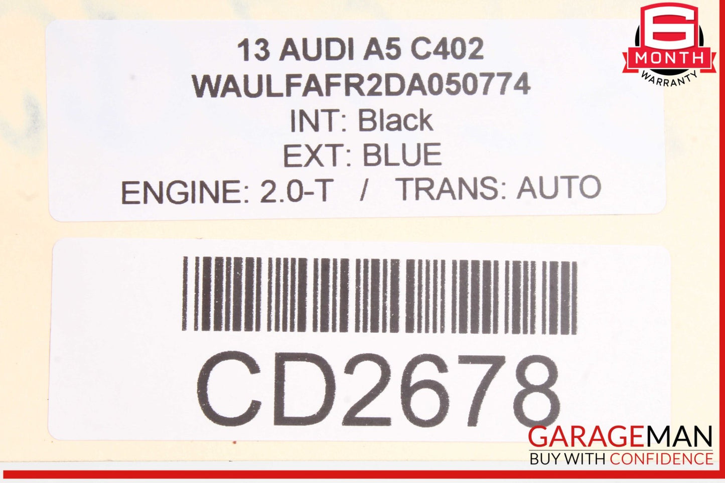 2013-2017 Audi A5 Coupe Front Hood Bonnet Panel 8T0823029H OEM