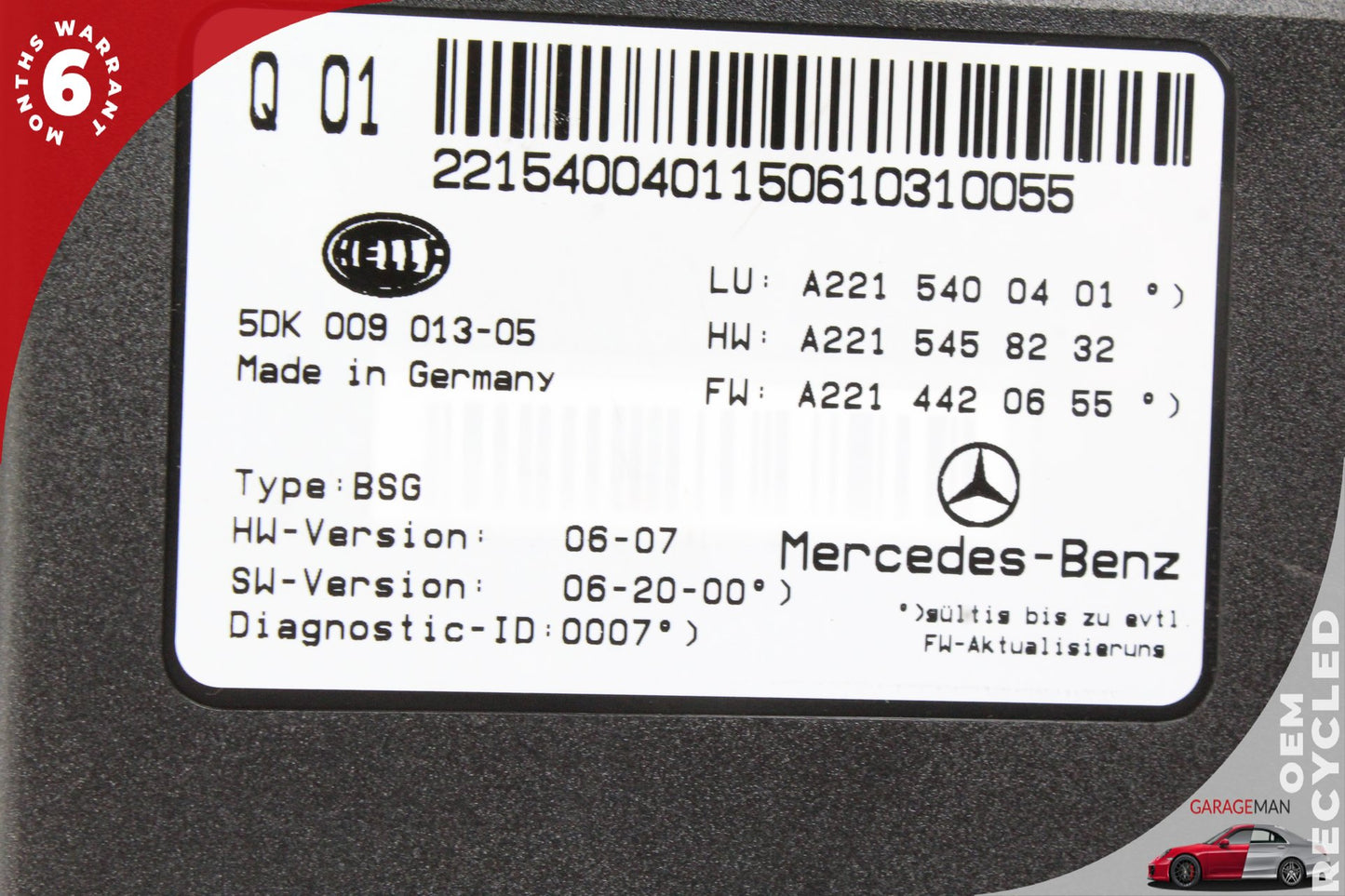 2007-2014 Mercedes W221 S550 Electric Power Supply Control Module 2215400401 OEM