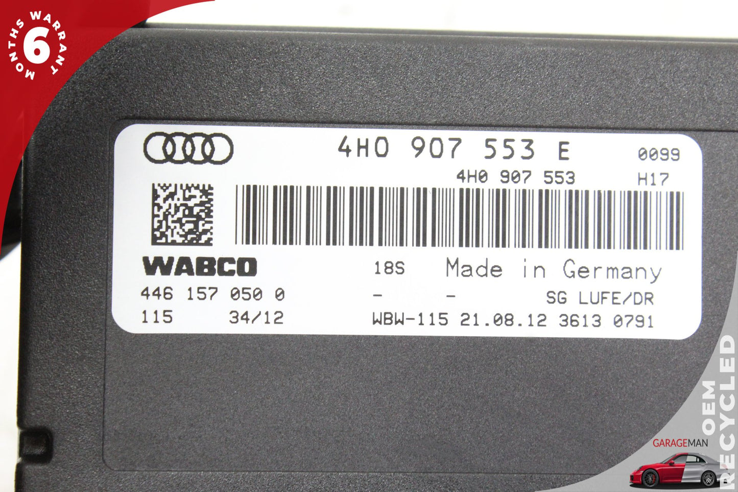 11-14 Audi A8 Sedan Active Air Suspension Control Module Unit 4H0907553E Genuine