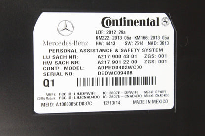 2010-2020 Mercedes-Benz C300 W205 Communication Control Module 2179004301