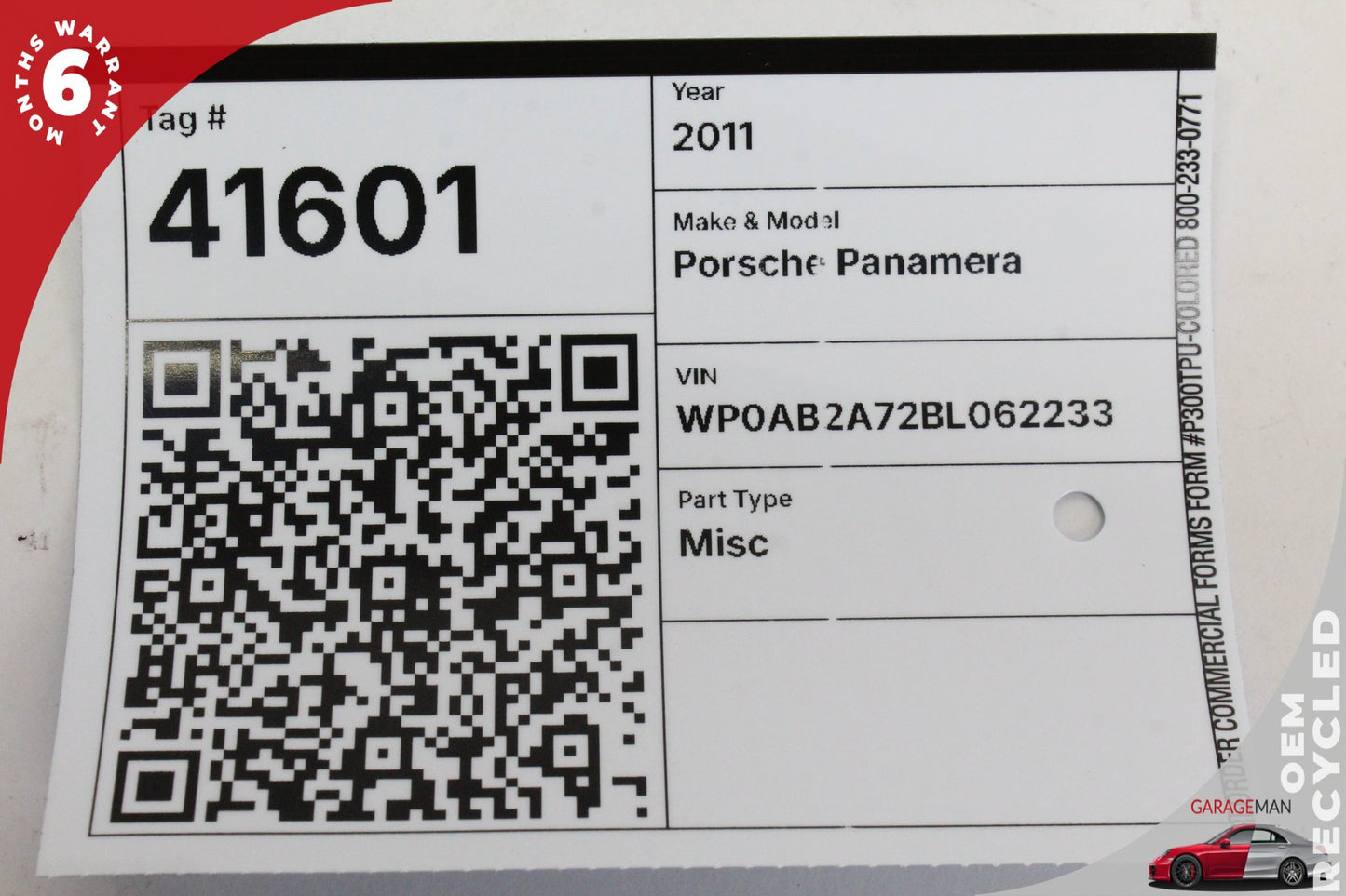2010-2016 Porsche Panamera 970 TPMS Tire Pressure Monitor Module 97061810305 OEM