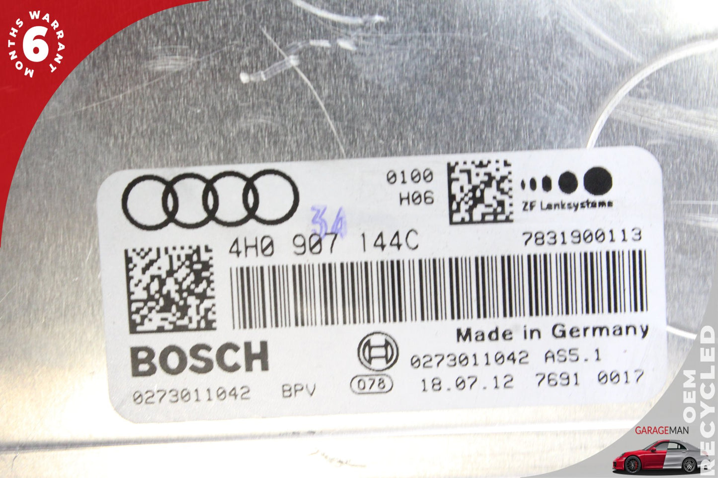 2013-2018 Audi A8 S8 Power Steering Control Module Unit Bosch 4H0907144C OEM
