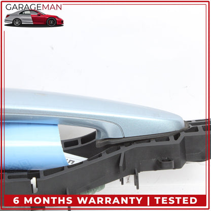 2012-2018 BMW 320i Rear Right Side Exterior Door Handle Liquid Blue Metallic OEM