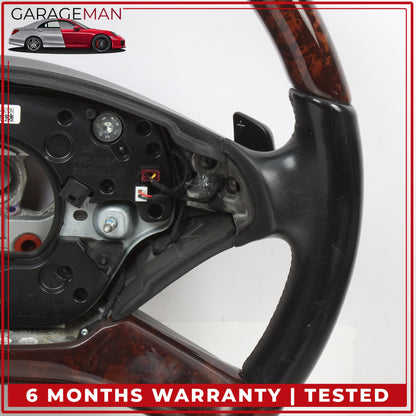 2010-2014 Mercedes W216 CL550 Steering Wheel w/ Paddle Shifters Wood OEM