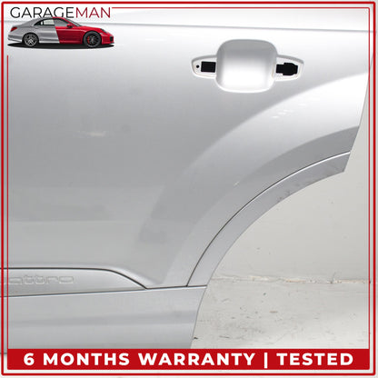2017-2019 Audi Q7 Rear Left Driver Side Door Shell Florett Silver Metallic OEM