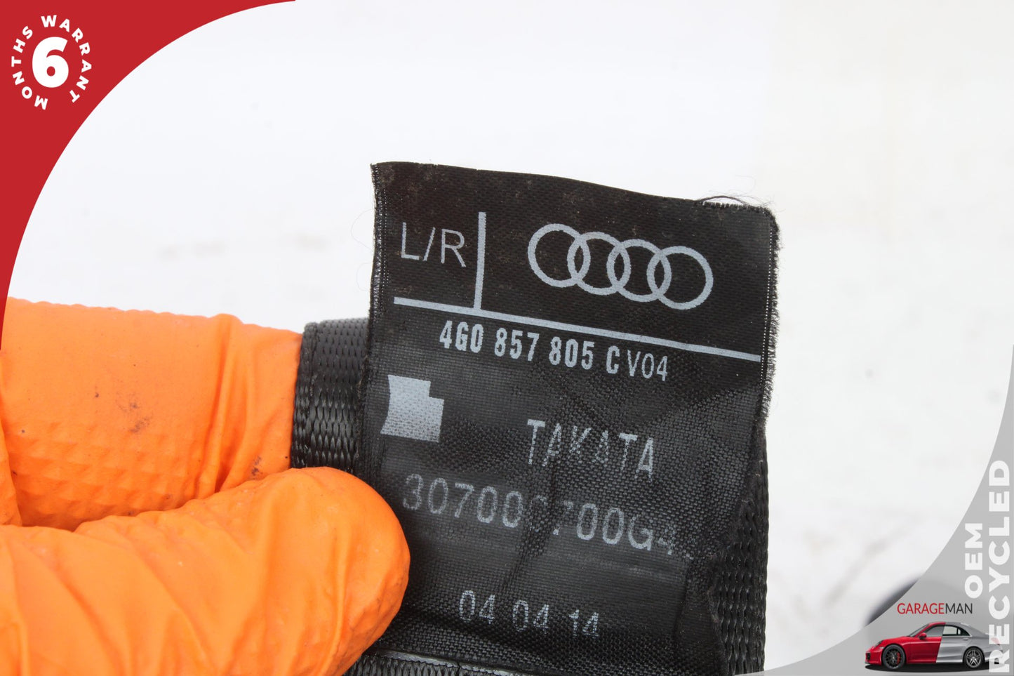 2012-2018 Audi A6 A7 Rear Left or Right Side Seat Belt Black 4G0857805C OEM