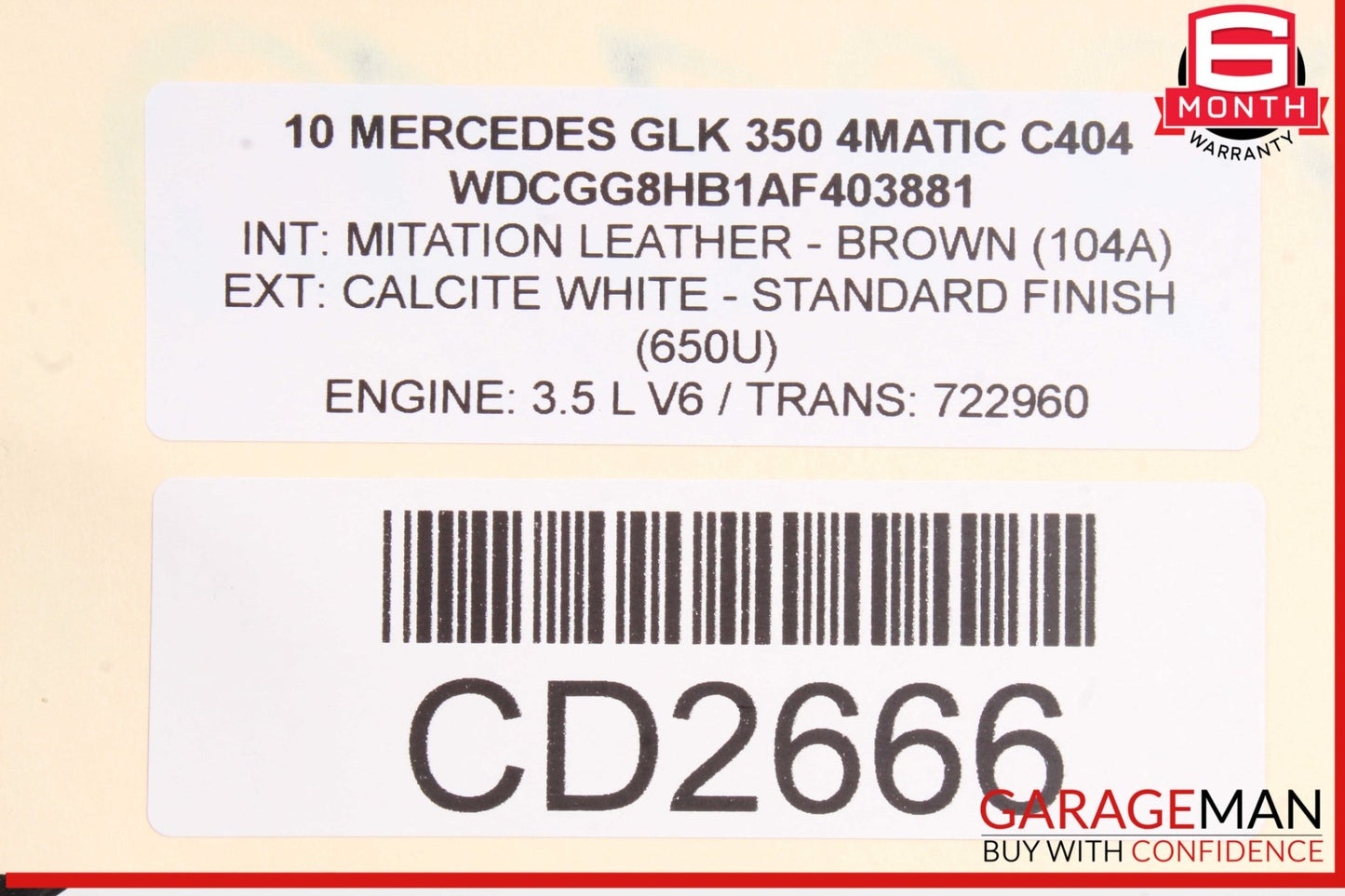2010-2015 Mercedes-Benz GLK350 X204 Rear Right Door Trim Panel 2047300228 OEM