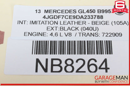 13-16 Mercedes X166 GL450 GL550 GL350 Roof Curtain Airbag Air Bag Left Side OEM