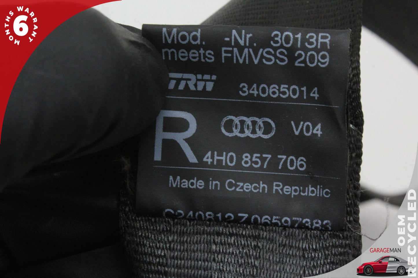 2011-2018 Audi A8 S8 Front Right Side Seat Belt Retractor Black 4H0857706 OEM