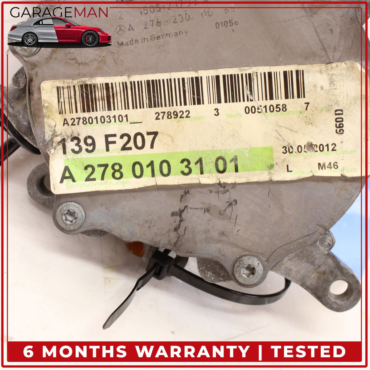 2012-2018 Mercedes C207 E550 Coupe Engine Motor Brake Vacuum Pump 2762300065 OEM