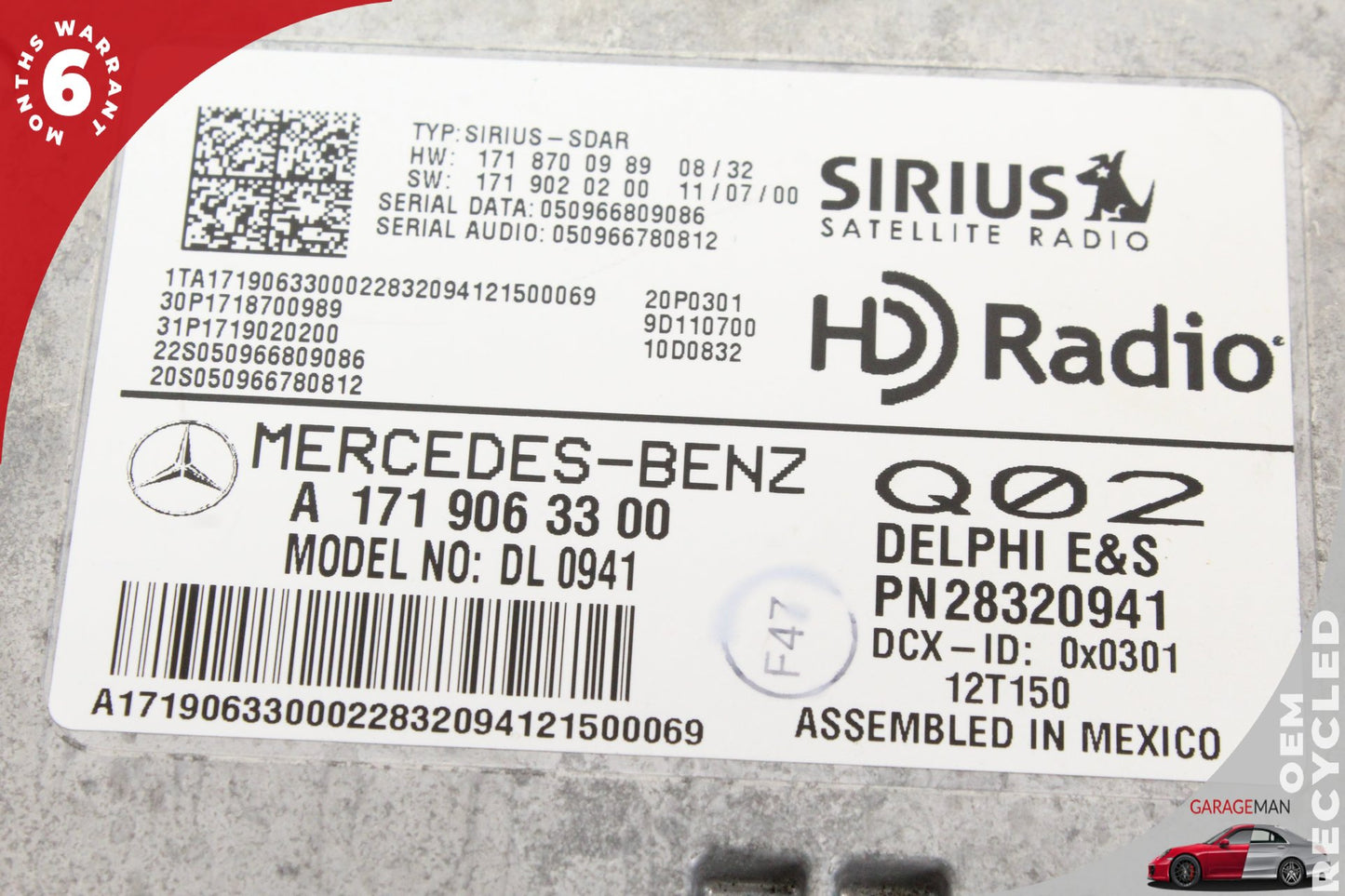 2009-2013 Mercedes W221 S550 Sirius Satellite Radio Receiver 1719063300 OEM