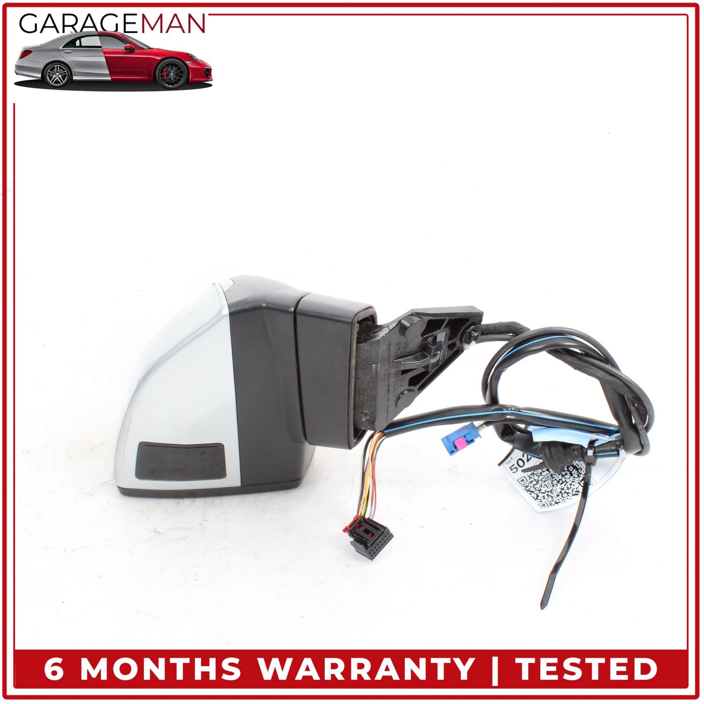 2017-2019 Audi Q7 Front Left Door Rear View Mirror w/ Camera Silver Metallic OEM