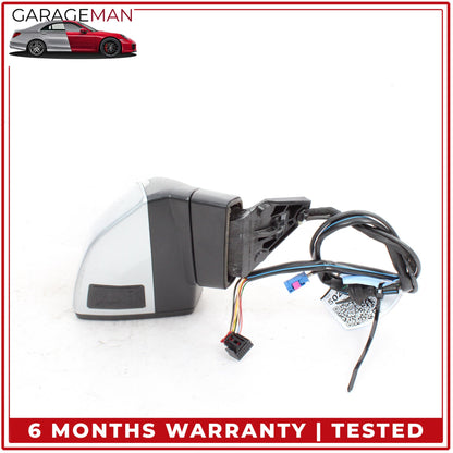 2017-2019 Audi Q7 Front Left Door Rear View Mirror w/ Camera Silver Metallic OEM