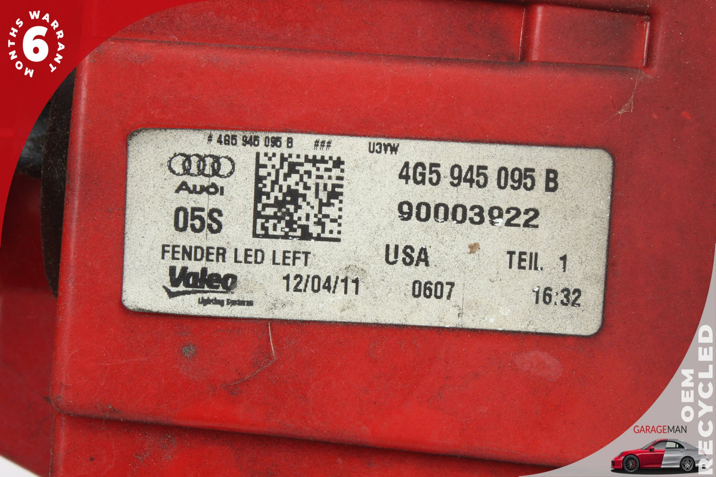 2012-2015 Audi A6 C7 Sedan Rear Left Outer Tail Light 4G5945095 OEM