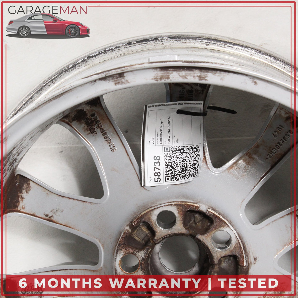 2014-2022 LR Range Rover Sport L494 8.5 x 20 20" Wheel Rim Silver DK621007DB OEM