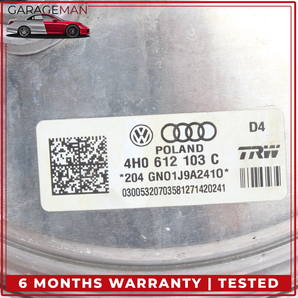 2011-2018 Audi A8 D4 Power Brake Booster Master Cylinder w/ Reservoir OEM