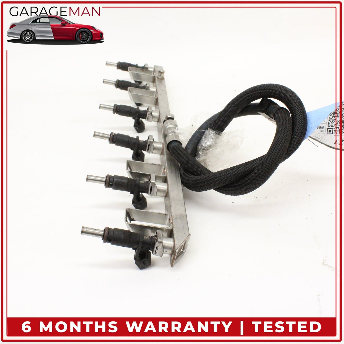 2011-2013 BMW 528i F10 N52 3.0L Fuel Rail w/ Injectors Set 7542541
