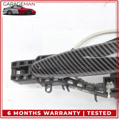 2012-2018 BMW 328i F30 Rear Left Exterior Door Handle Carbon Fiber 7332267 OEM