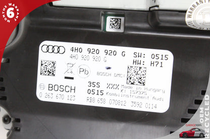 2012-2014 Audi A8 Speedometer Instrument Cluster Gauge Bosch 4H0920920G OEM