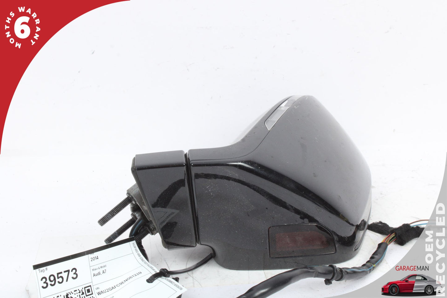 2012-2018 Audi A7 Front Right Side Door Rear View Mirror w/ Blind Spot Black OEM