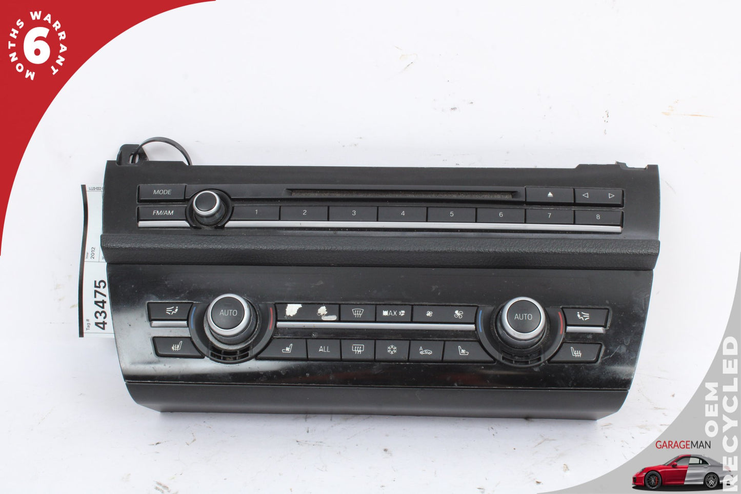 2011-2016 BMW 550i F10 Sedan AC Temperature Climate Control Panel 9263748