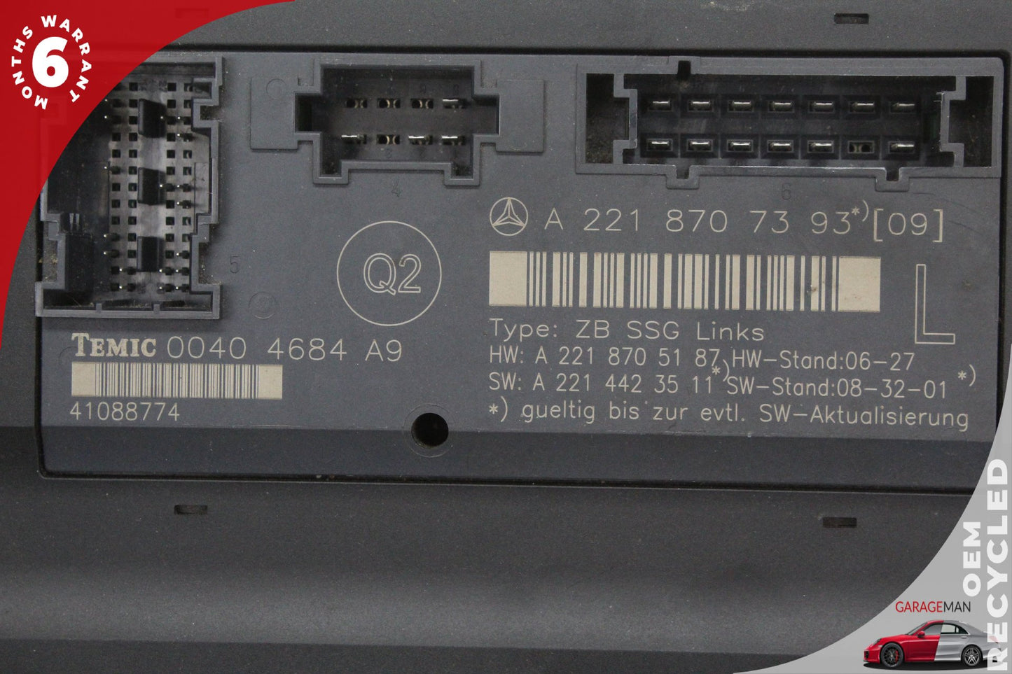 2007-2013 Mercedes W221 S550 S600 Front Left Seat Control Module 2218707393 OEM