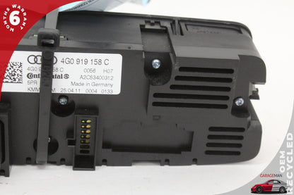 2012-2018 Audi A7 A6 Rear A/C AC Climate Control Switch Panel 4G0919158C OEM