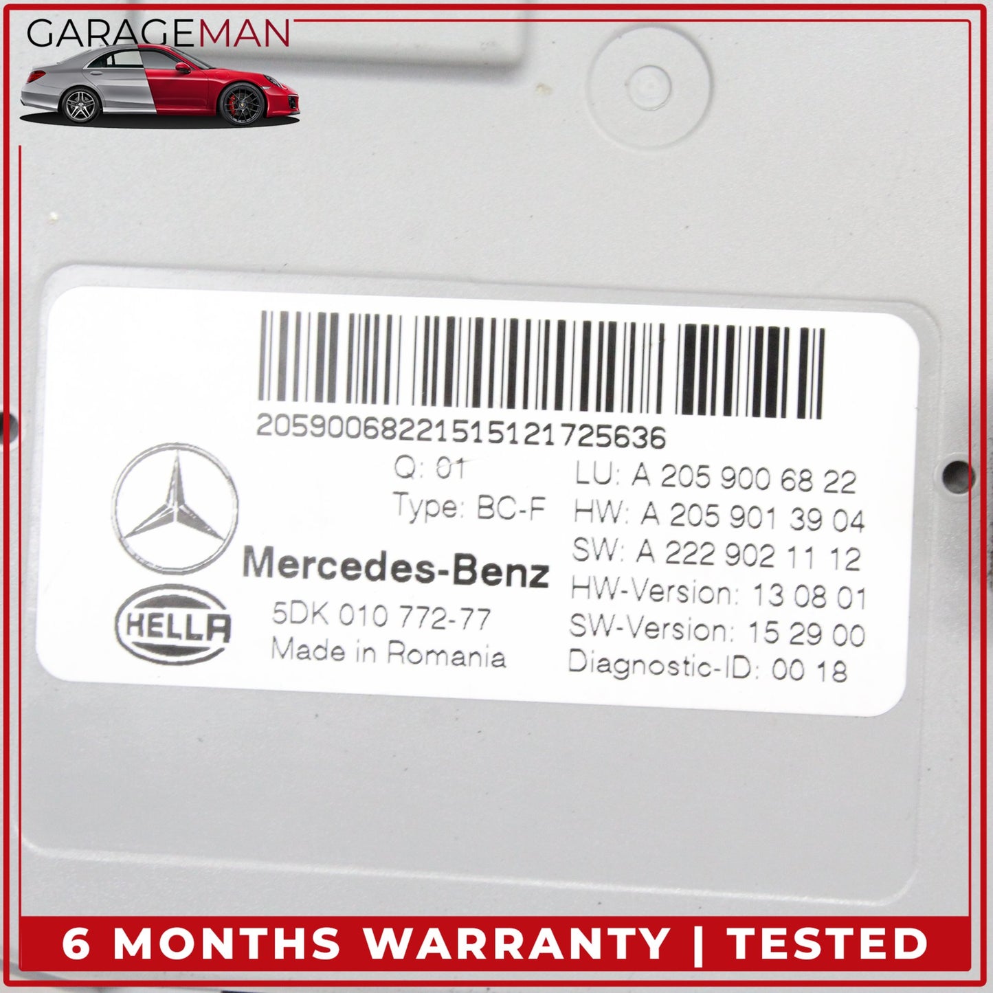 2015-2018 Mercedes W205 C300 SAM Signal Lamp Control Module Unit 2059006822 OEM