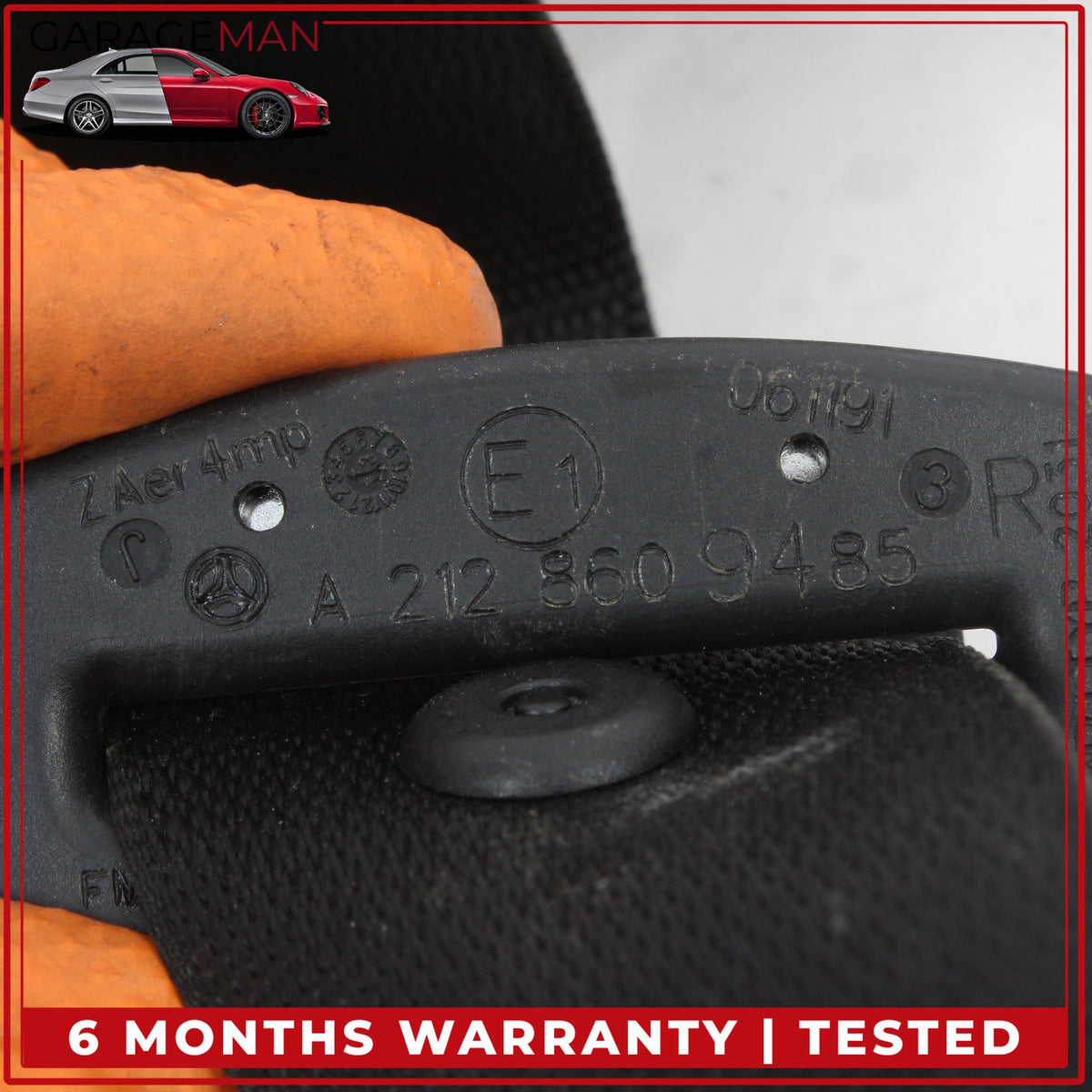 2012-2016 Mercedes W212 E350 Front Right Side Seat Belt Black 2128609485 OEM