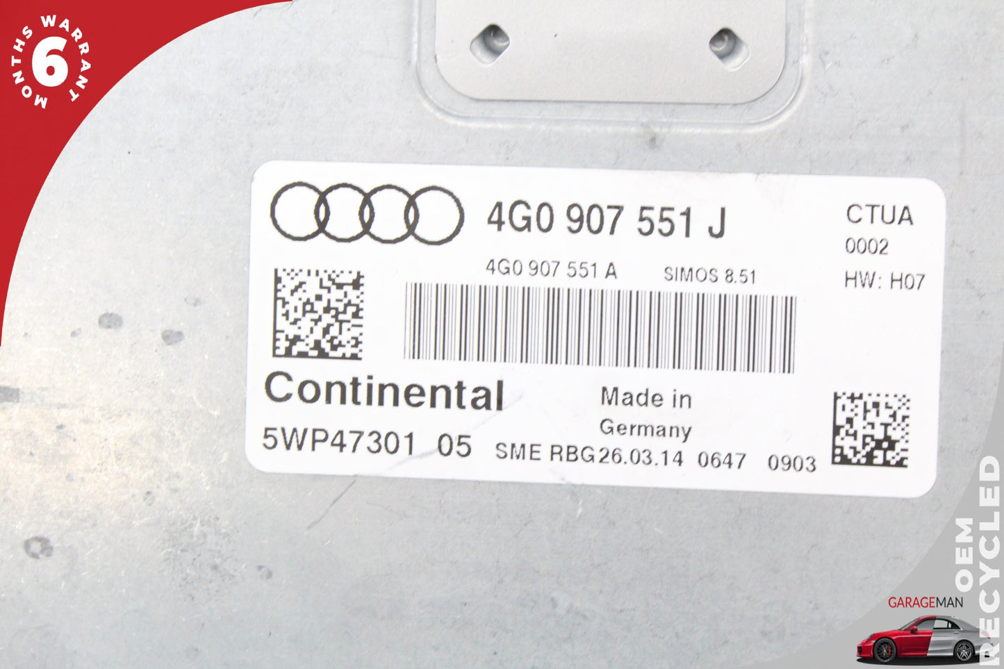 2014-2015 Audi A6 A7 3.0L Engine Computer Control Module Unit 4G0907551J OEM