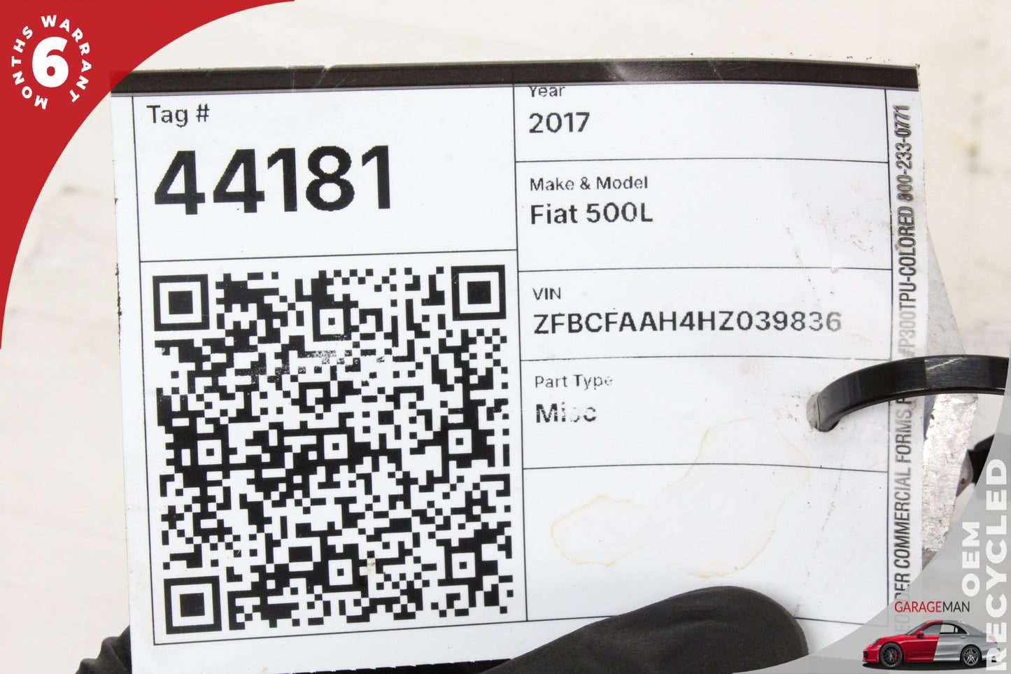 2014-2020 Fiat 500L FWD Front Right Bumper Reinforcement Bracket 68201984AA OEM
