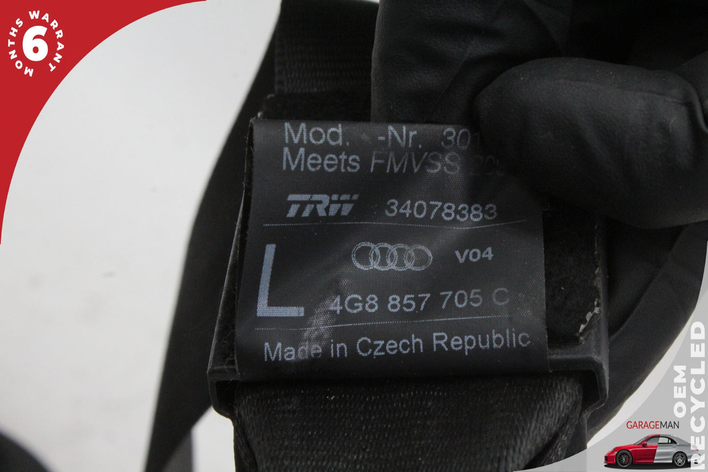 2012-2018 Audi A7 A6 Front Left Driver Side Seat Belt Black 4G8857705C OEM
